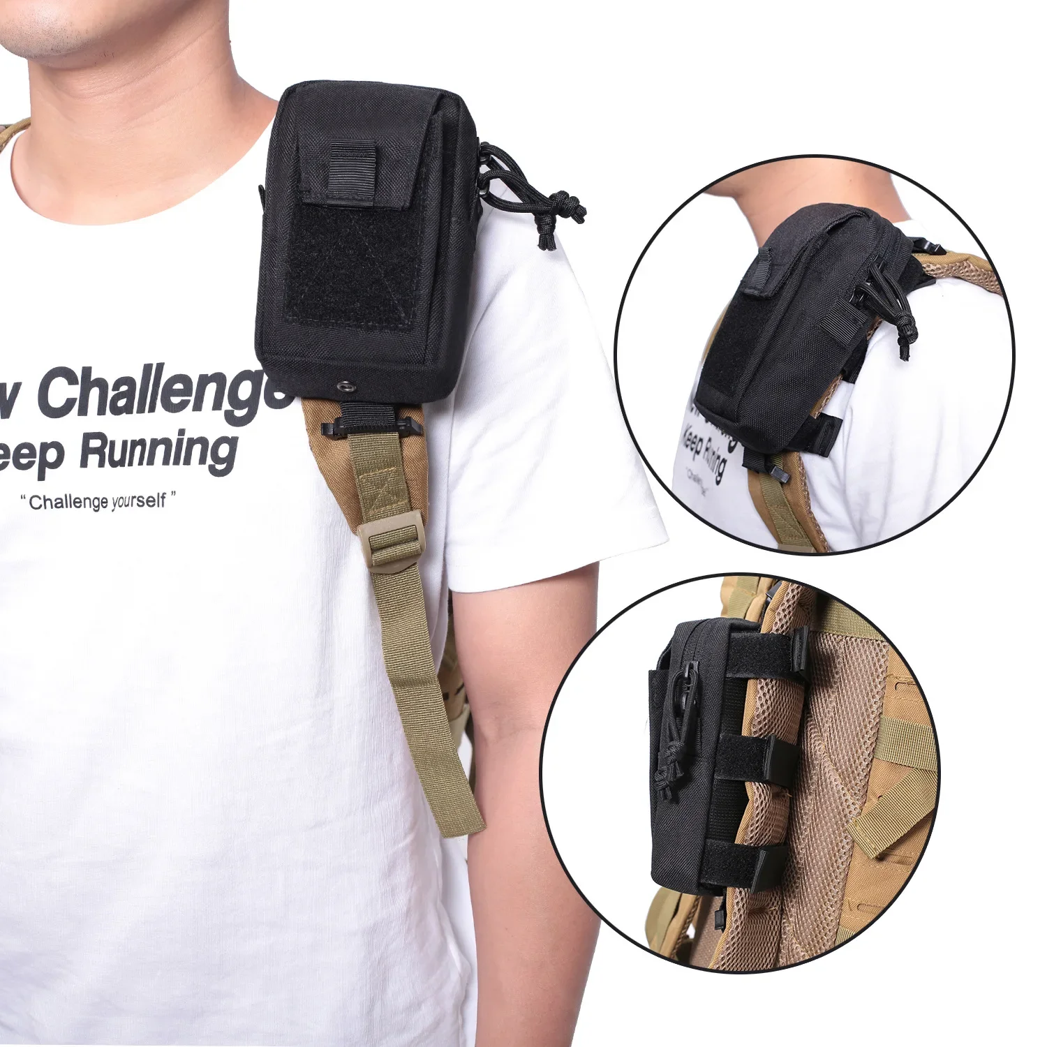 Molle Backpack Strap Phone Hol - огляд і ціна Backpack Insert Organizer