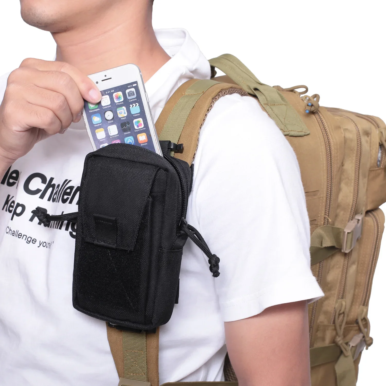 Molle Backpack Strap Phone Hol - огляд і ціна Backpack Insert Organizer