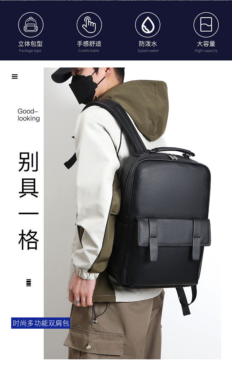 Men's luxury leather backpack  - огляд і ціна Laptop Backpack 15.6