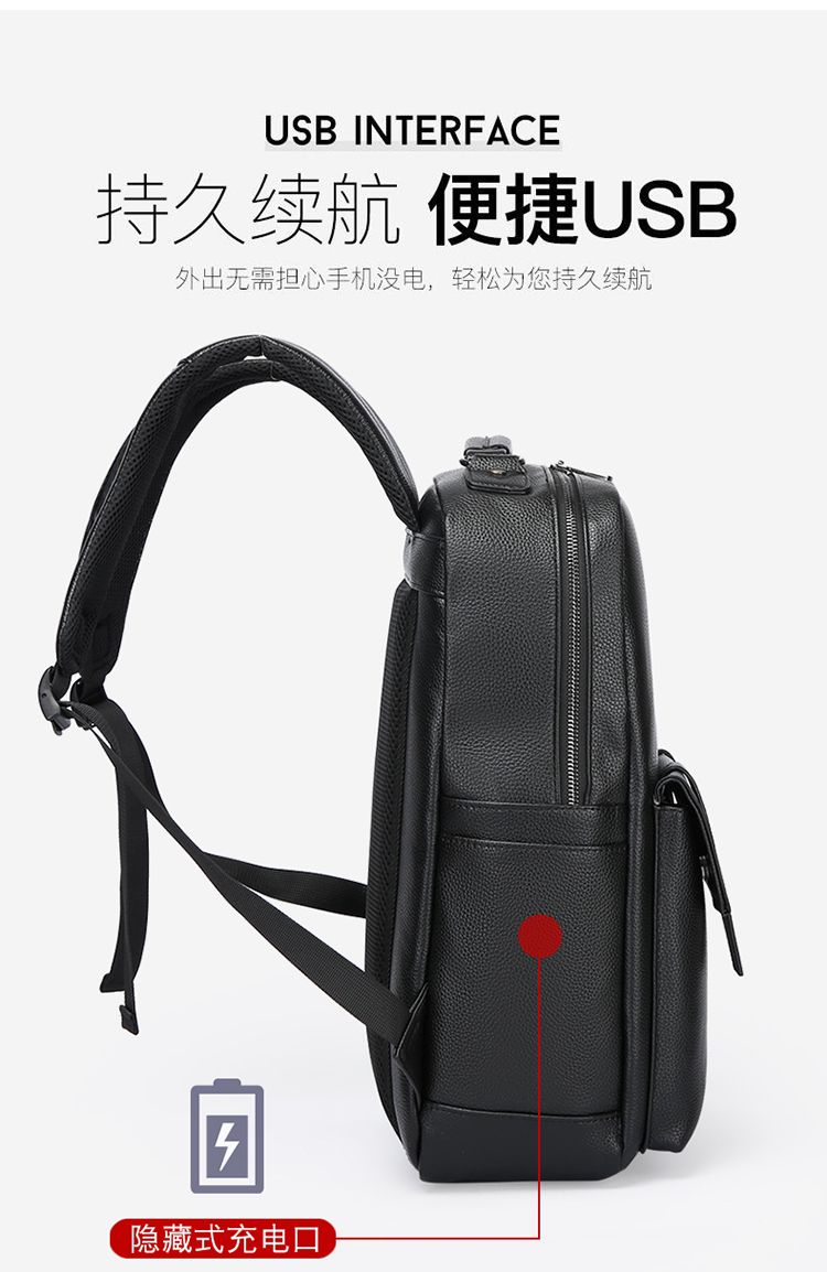 Men's luxury leather backpack  - огляд і ціна Laptop Backpack 15.6